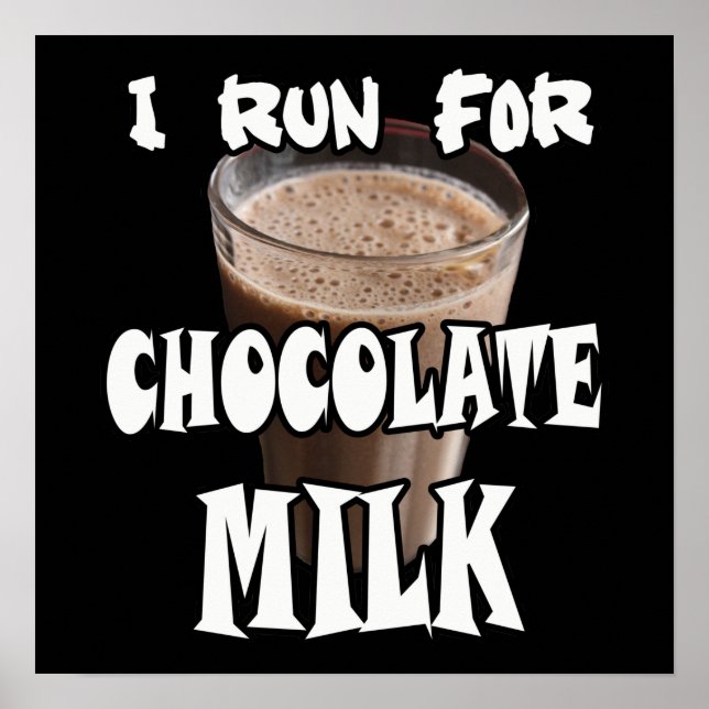 Affiche Je cours pour le lait chocolaté Running (Devant)