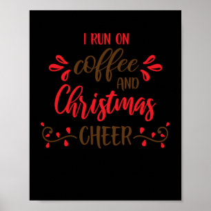 Affiche Je cours sur le café et la fête de Noël