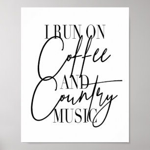 Affiche Je cours sur le café et la musique country
