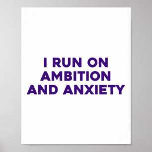 Affiche Je Cours Sur Un Sticker Ambition Et Anxiété