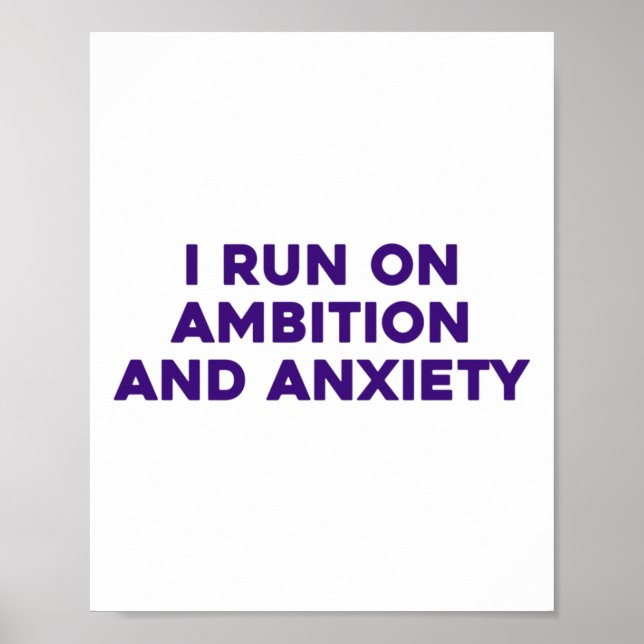 Affiche Je Cours Sur Un Sticker Ambition Et Anxiété (Devant)