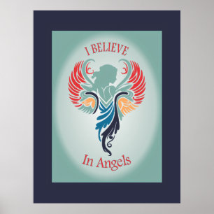 Affiche Je crois à Angels Wood Tpped Tapestry