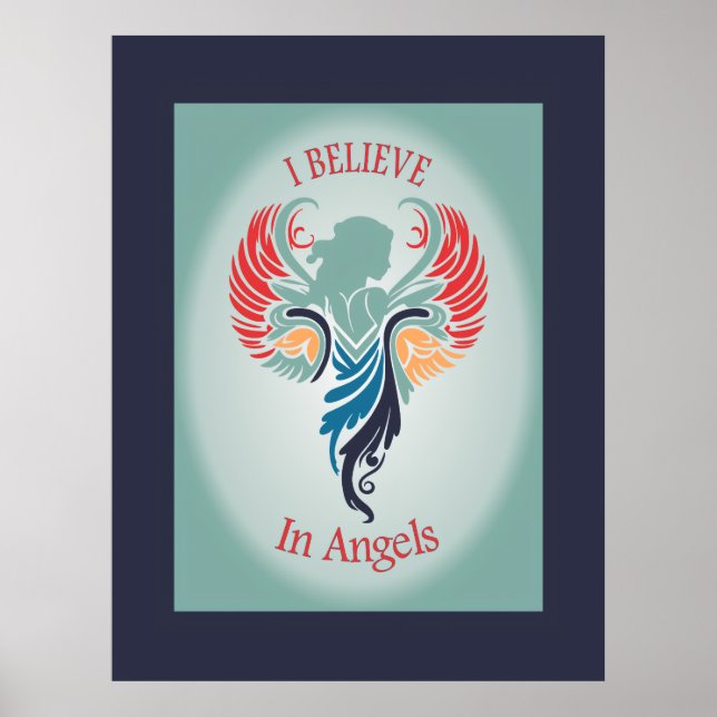 Affiche Je crois à Angels Wood Tpped Tapestry (Devant)