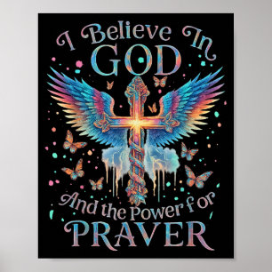 Affiche Je crois en Dieu et au Wer de papillon de prière C
