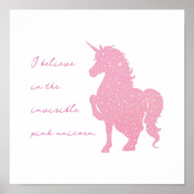 Affiche Je crois en la licorne rose invisible. (Devant)