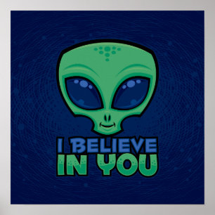 Affiche Je crois en toi, ami alien de dessin animé
