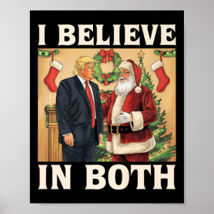 Affiche Je Crois En Trump Et En Père Noël Funny Pro Trump