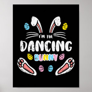 Affiche Je Danser Bunny Drôle Pâques Matching Famille Homm