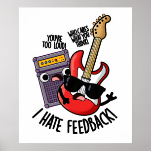 Affiche Je déteste les commentaires Pun drôle de guitare