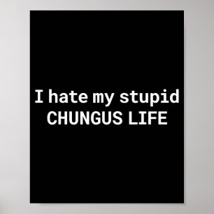 Affiche Je déteste ma stupide vie de Chungus, Mème drôle 