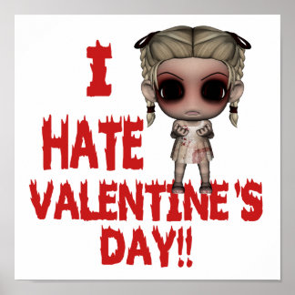 Affiche je déteste valentines day emo punk girl
