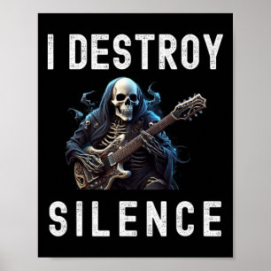 Affiche Je détruit Silence Ghost Guitar Funny Guitare