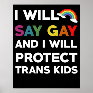 Affiche Je dirai gai et je protégerai les enfants trans LG