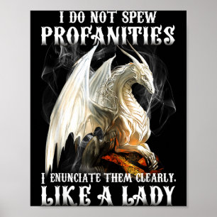Affiche Je Dragon Ne Crache Pas De Grossièretés Énoncer