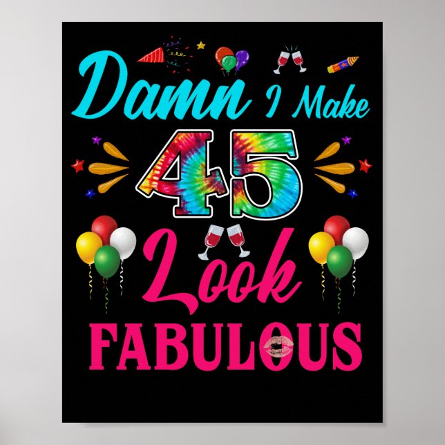 Affiche Je fais 45 paraître fabuleux 45e anniversaire (Devant)