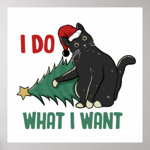 Affiche Je fais ce que je veux Noël Black Cat vacances