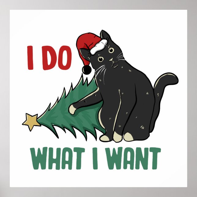 Affiche Je fais ce que je veux Noël Black Cat vacances (Devant)