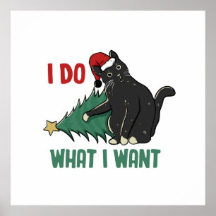 Affiche Je fais ce que je veux Noël Black Cat vacances