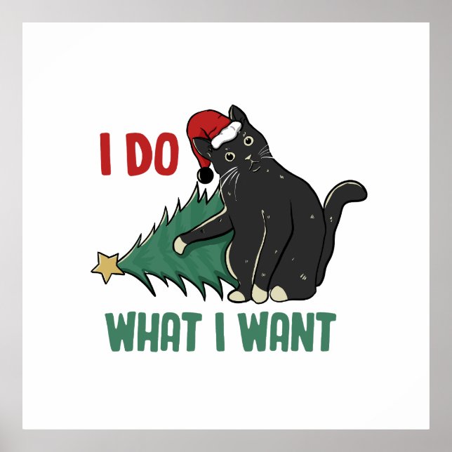 Affiche Je fais ce que je veux Noël Black Cat vacances (Devant)