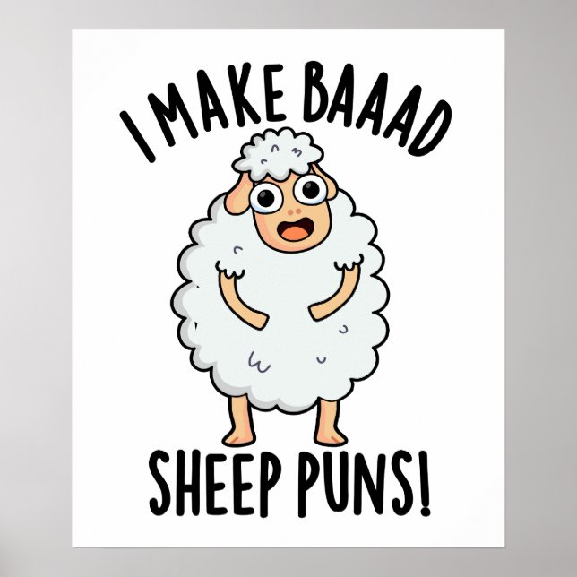Affiche Je Fais De Mauvais Puns De Moutons Drôle Animal Pu (Devant)