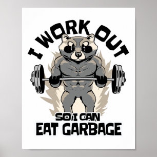 Affiche Je fais du sport pour pouvoir manger des déchets F