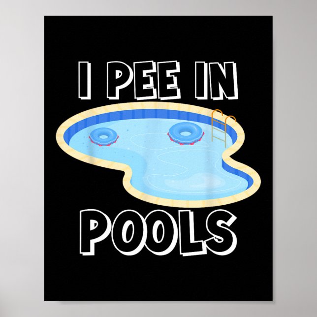 Affiche Je Fais Pipi Dans Les Piscines Blagues Drôles Cita (Devant)