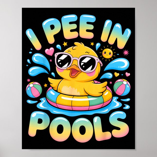 Affiche Je fais pipi dans les piscines drôle sarcasme mign (Devant)