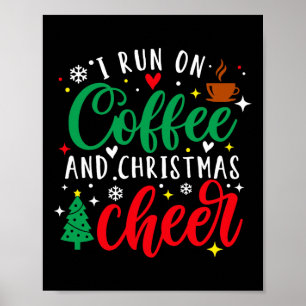 Affiche Je fonctionne au café et à la bonne humeur de Noël
