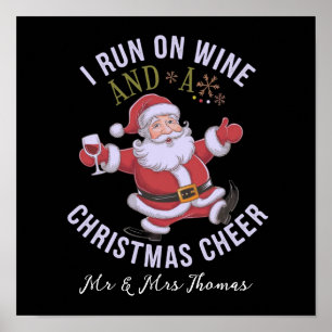 Affiche Je fonctionne au vin et à la joie de Noël