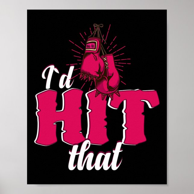 Affiche Je frapperais ce cadeau de boxe drôle pour une fem (Devant)