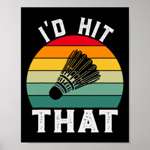 Affiche Je frapperais ce drôle de badminton Vintage
