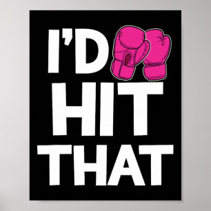 Affiche Je frapperais cette boîte de kickboxing drôle gant