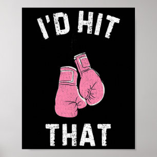 Affiche Je Frapperais Que Les Gants Roses De Boxe Entraîne