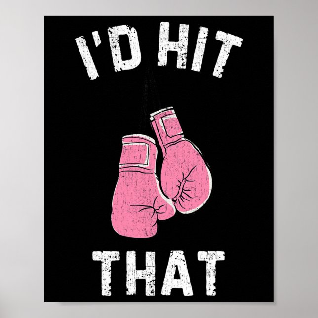 Affiche Je Frapperais Que Les Gants Roses De Boxe Entraîne (Devant)