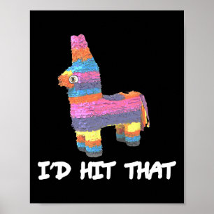 Affiche Je frapperais que Pinata Cinco De Mayo Funny Party