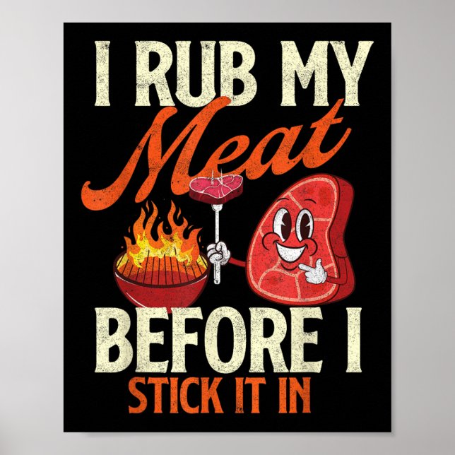 Affiche Je Frotte Ma Viande Avant De La Conserver - Pitmas (Devant)