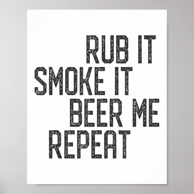 Affiche Je Frotte Ma Viande Bbq Fumeur Grillmaster Bière M (Devant)