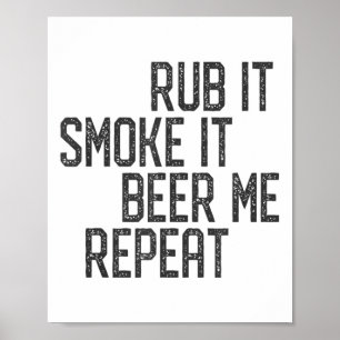 Affiche Je Frotte Ma Viande Bbq Fumeur Grillmaster Bière M
