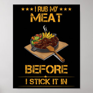 Affiche Je Frotte Ma Viande, Été Bbq Drôle Texte
