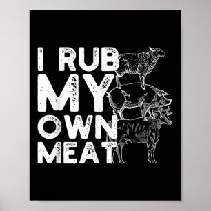 Affiche Je Frotte Mon Idée Cadeau De Viande D'Un Chef Barb