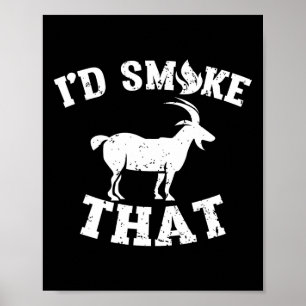 Affiche Je fumais cette chèvre Barbecue Vintage Barbecue C