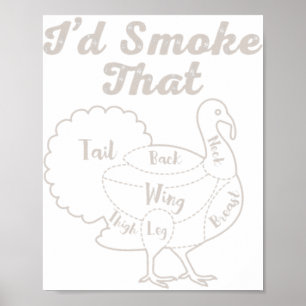 Affiche Je fumerais que Bbq Viande Fumer Barbecue Fumeur T