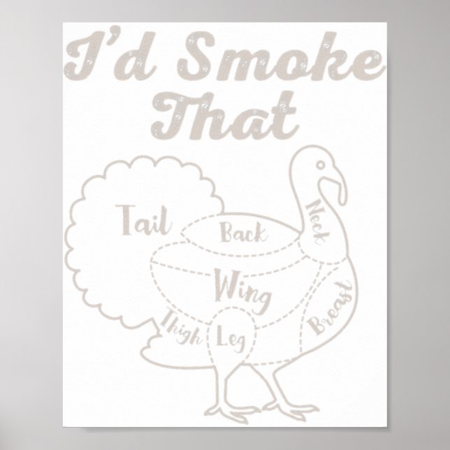 Affiche Je fumerais que Bbq Viande Fumer Barbecue Fumeur T (Devant)