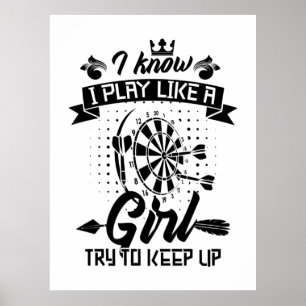 Affiche Je Joue À Dart Comme Une Fille