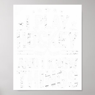 Affiche Je joue au hockey et je connais des choses Cadeau
