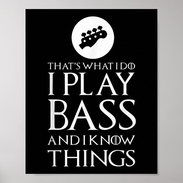 Affiche Je Joue Bass Funny Bass Guitare (Devant)