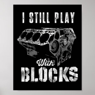 Affiche Je joue encore avec des blocs Moteur de voiture dr