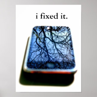 Affiche je l'ai réparé miroir iphone