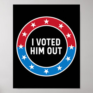 Affiche Je L'ai Voté Anti Trump Rouge Blanc Et Bleu Voti