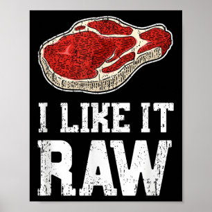 Affiche Je L'Aime Chemise Crue - Steak Bbq Pitmasters Gi
